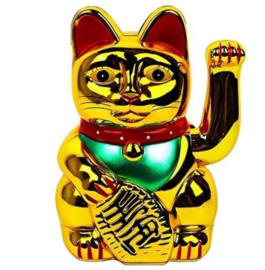 Κεραμικό Maneki Neko Lucky Fortune Cat με κυματιστό μπράτσο