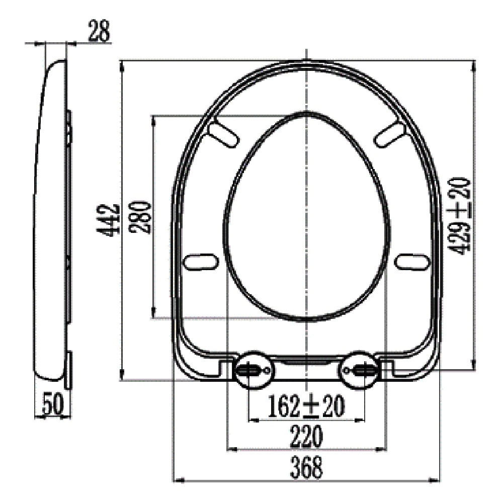 Αντικατάσταση καθίσματος τουαλέτας γενικής χρήσης τύπου D σε σχήμα D