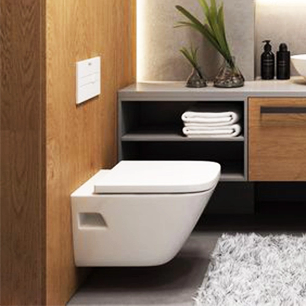 Ορθογώνιο κάλυμμα καπακιού WC λευκό τετράγωνο ταχείας απελευθέρωσης μαλακό κάλυμμα καθίσματος τουαλέτας