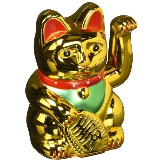 Κεραμικό Maneki Neko Lucky Fortune Cat με κυματιστό μπράτσο