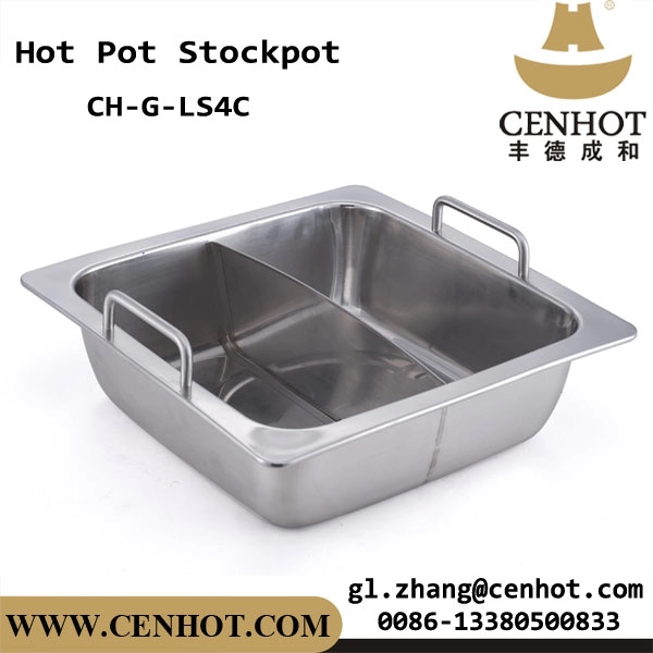 CENHOT Τετράγωνο Ανοξείδωτο Hot Pot με διαχωριστικό για εστιατόριο