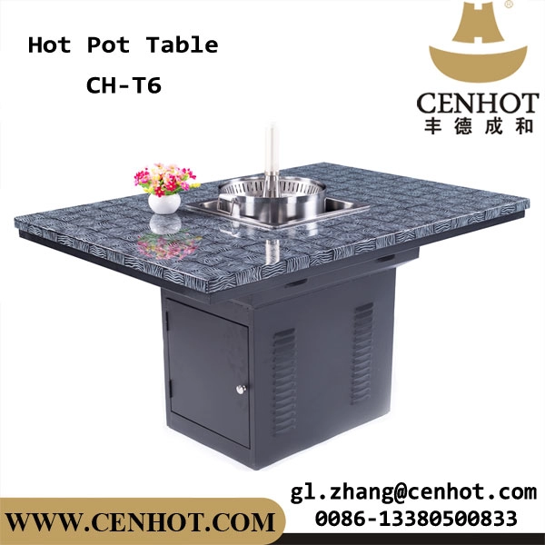 CENHOT Εμπορικό Εστιατόριο Τραπέζι Hot Pot με Lift Hot Pot