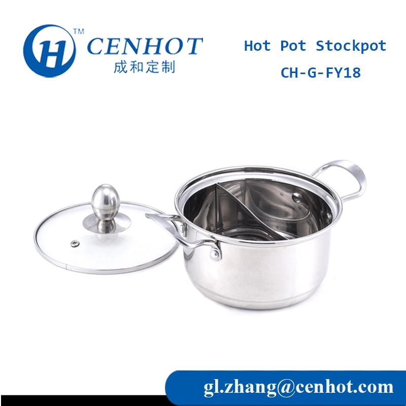 Shabu Shabu Hot Pot Stockpot With Divider Προμηθευτής