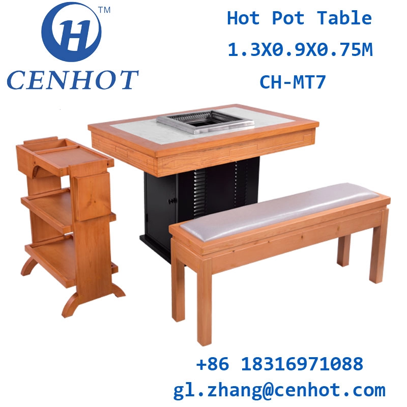Προσαρμοσμένο σετ τραπεζιού και καρέκλας Hotpot χωρίς καπνό Guangdong - CENHOT