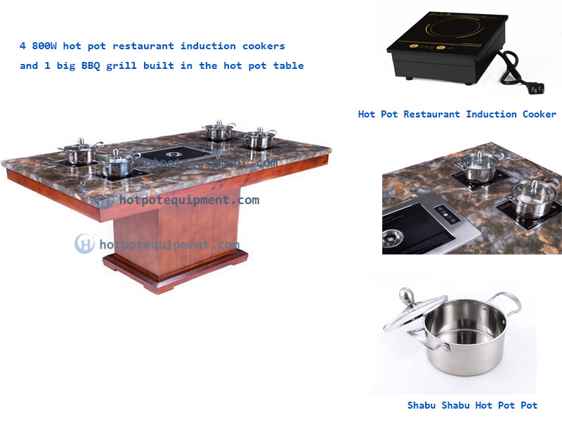 Mini Hot Pot Restaurant Induction Cookers built in the table