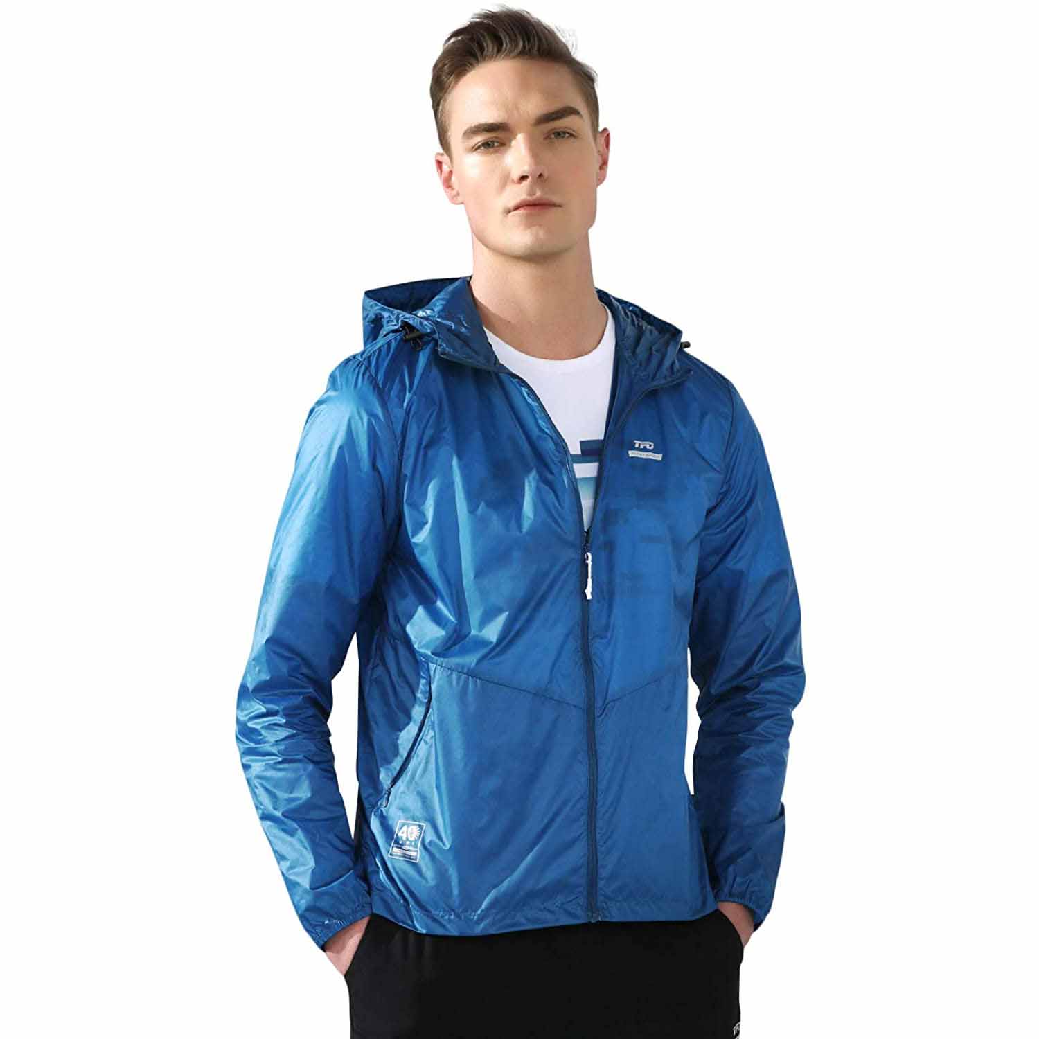 blue windbreaker for men