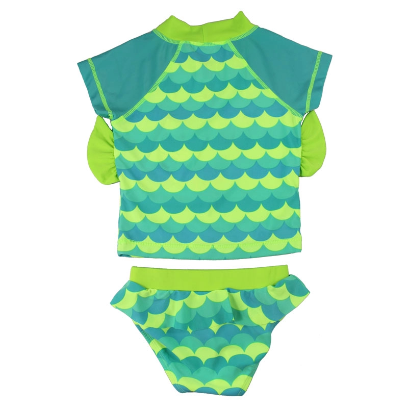 Fish Face Baby Girls Two Piece Rash Guard Set