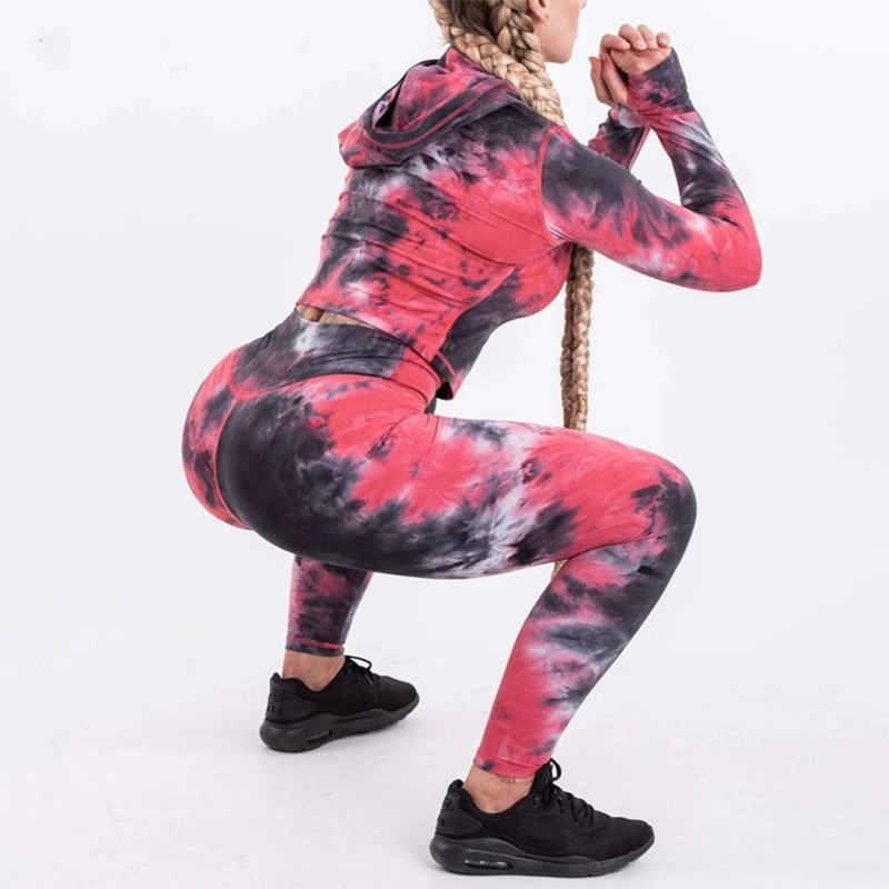 Σετ γυναικείες κουκούλες Tie-Dye 2 Piece Crop Yoga