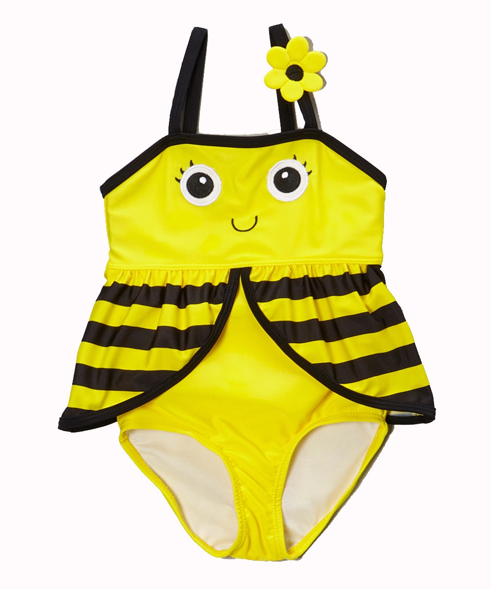 Cute Bees Strappy Yellow Kids Girl One Piece μαγιό