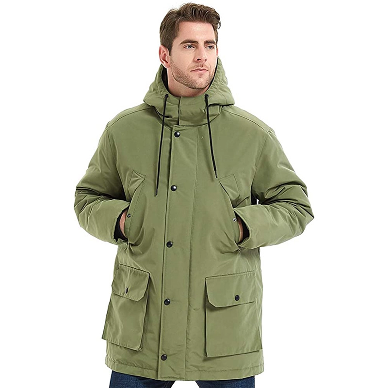 Ανδρικό χοντρό χειμερινό πουπουλένιο μπουφάν με κουκούλα Relaxed Fit Coat