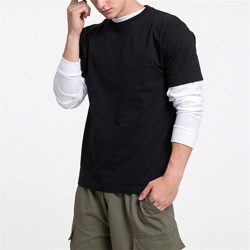 Κλασικό μονόχρωμο ανδρικό μπλουζάκι casual βαμβακερό