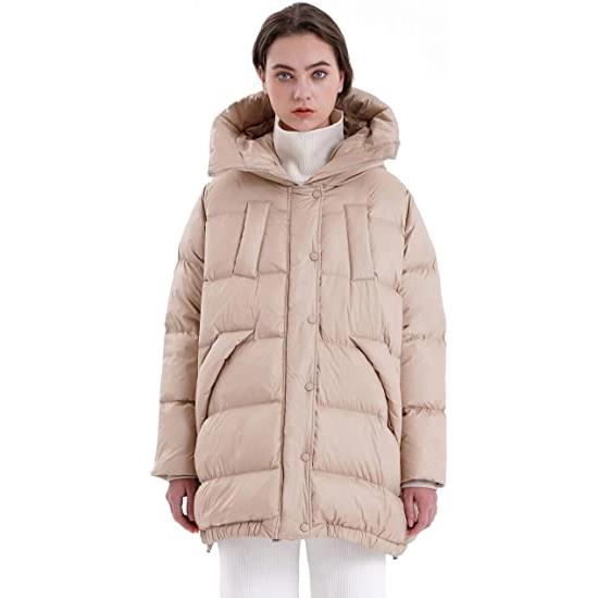 Γυναικείο πουπουλένιο μπουφάν ελαφρύ Ζεστό παλτό με κουκούλα Parka
