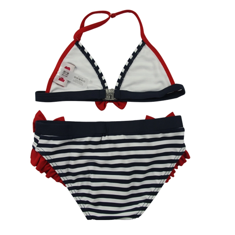 Σετ μπικίνι μαγιό Navy Stripes & Red Bows για κορίτσια Halter