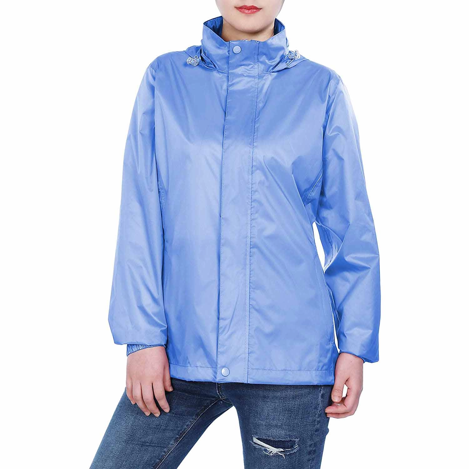 Γυναικείο ελαφρύ αδιάβροχο συσκευασμένο Αδιάβροχο μπουφάν αδιάβροχο με κουκούλα Active Outdoor Windbreaker