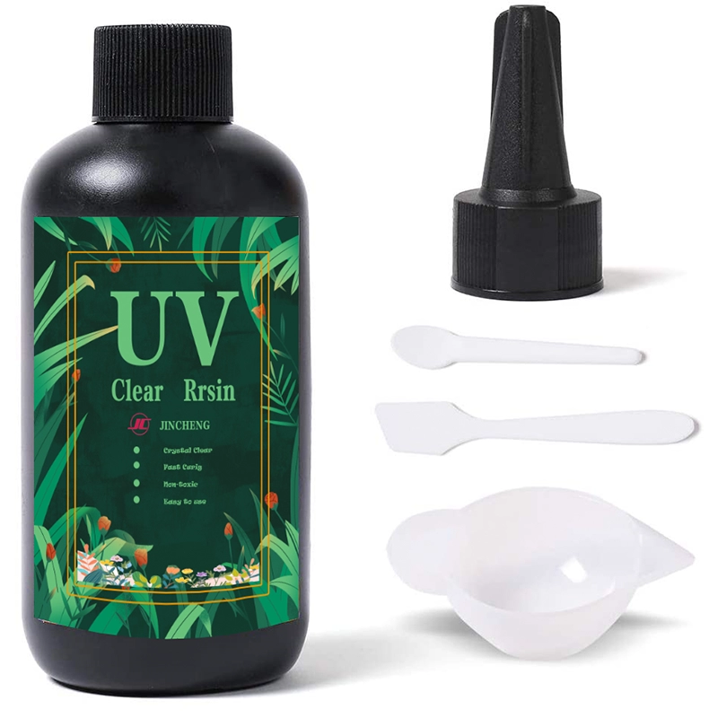 Kit UV Resin 200g UV Glue with Silicone Cup Plastic Spatula