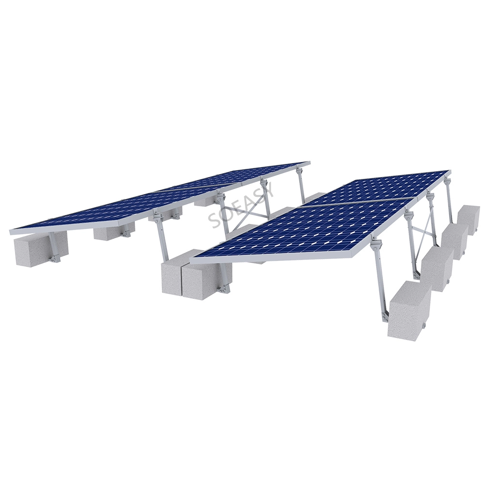 Σύστημα στήριξης ηλιακών πάνελ οροφής με έρμα