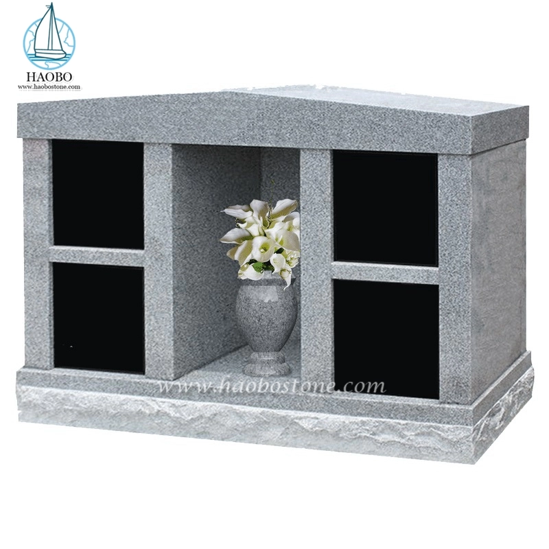 Gray Granite 4 Niche Family Coumbarium For Cemetery