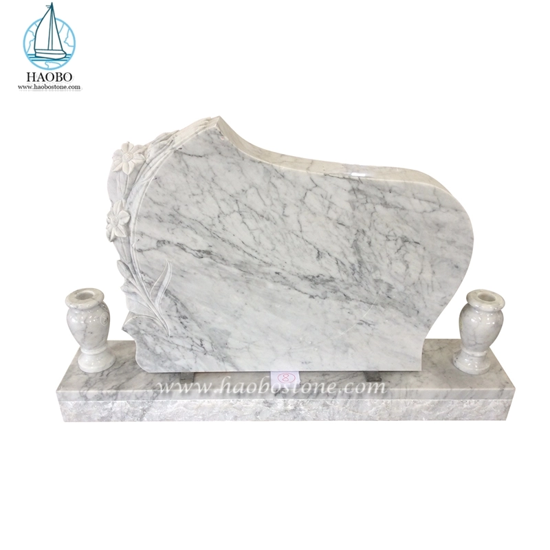Haobo Stone Marble Carrara White Lily σκαλιστή ταφόπετρα