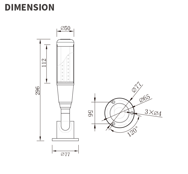 5V led signal tower warming light with USB