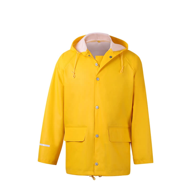 Ανδρικό μπουφάν βροχής με κουκούλα κίτρινο αδιάβροχο PU
