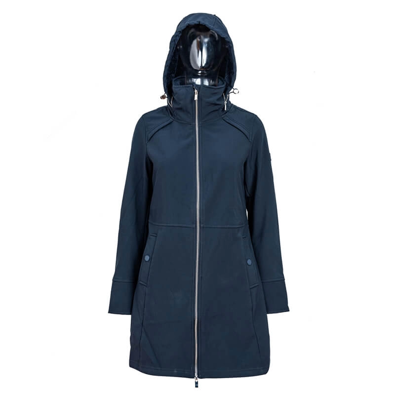 Γυναικεία παλτό με κουκούλα Navy Μακριά Softshell