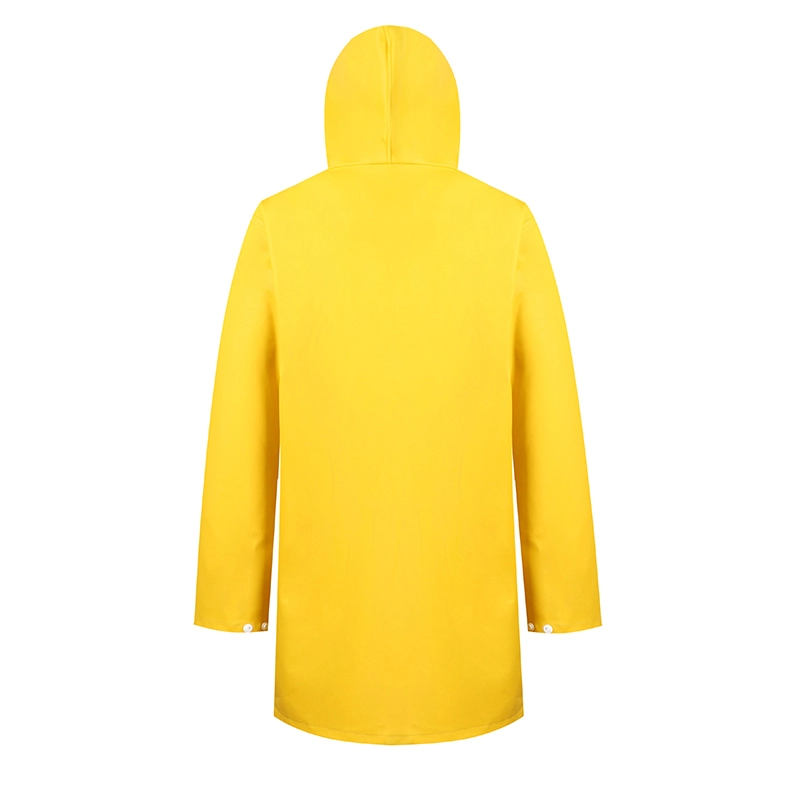 Γυναικείο αδιάβροχο κίτρινο αδιάβροχο PU με μακρύ στυλ μόδας
