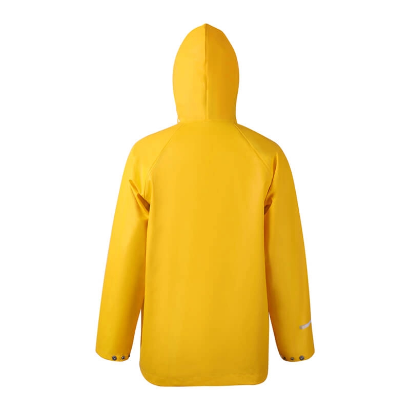 Ανδρικό μπουφάν βροχής με κουκούλα κίτρινο αδιάβροχο PU