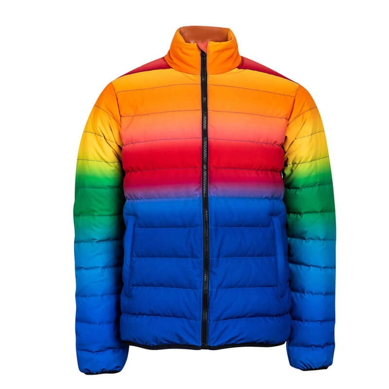 Ανδρικό πολύχρωμο χειμερινό μπουφάν Rainbow Puffer
