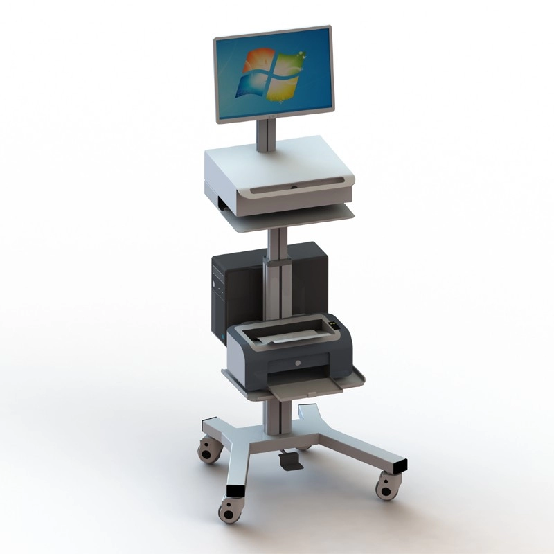 Καρότσι Ιατρικού Υπολογιστή με ρυθμιζόμενο ύψος με συρτάρι