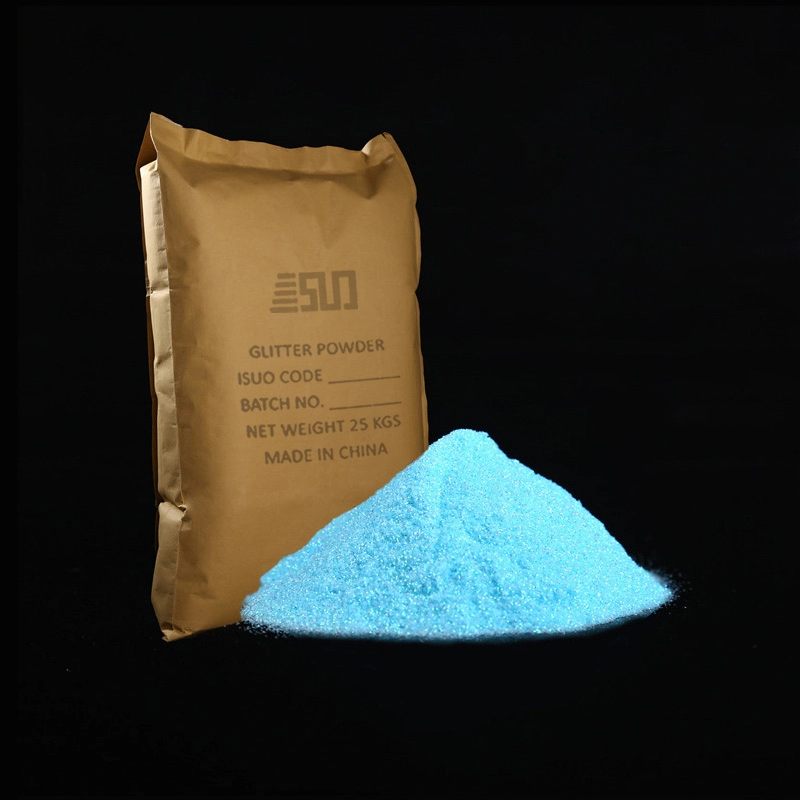 Χονδρική βιομηχανική ιριδίζουσα μπλε σκόνη γκλίτερ PET