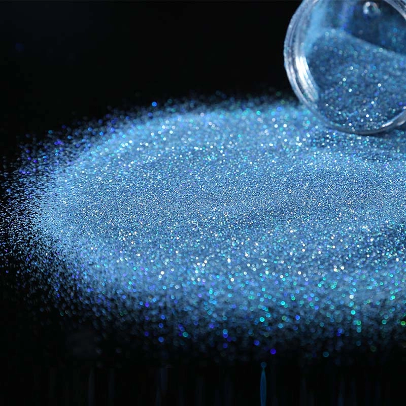 Χονδρική σκόνη laser blue fine holographic glitter