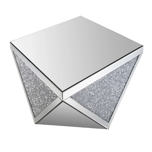 Τραπεζάκι σαλονιού με τετράγωνο καθρέφτη πολυτελείας θρυμματισμένο διαμάντι
