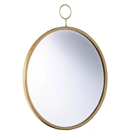 Χρυσός στρογγυλός μοντέρνος καθρέφτης με έμφαση