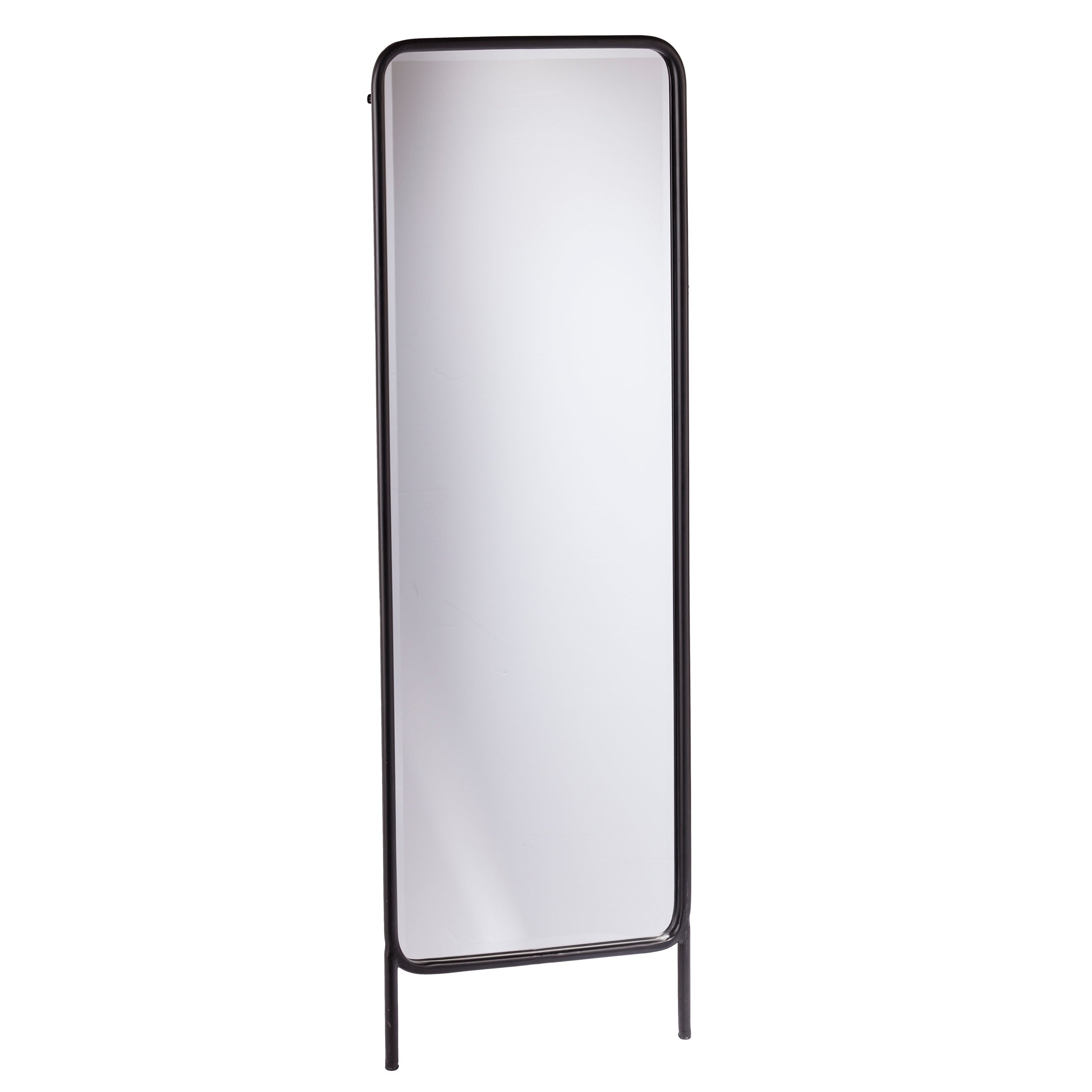 Metal floor leaning mirror