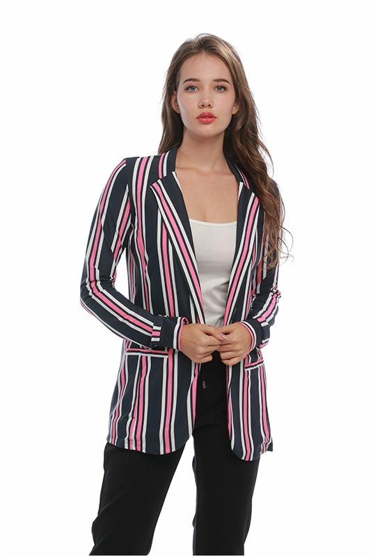 Νέα μόδα ριγέ casual γυναικεία μακρυμάνικα κοστούμια Γυναικείο σακάκι