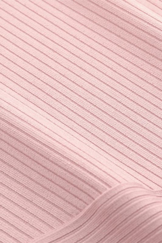 Γυναικείο ροζ φθινοπωρινό πλεκτό μακρυμάνικο, ελαφρύ, λεπτή εφαρμογή, γυναικείο πουλόβερ με λαιμόκοψη