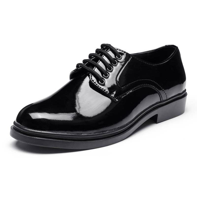 Γυαλισμένα μαύρα γνήσια δερμάτινα παπούτσια αξιωματικών