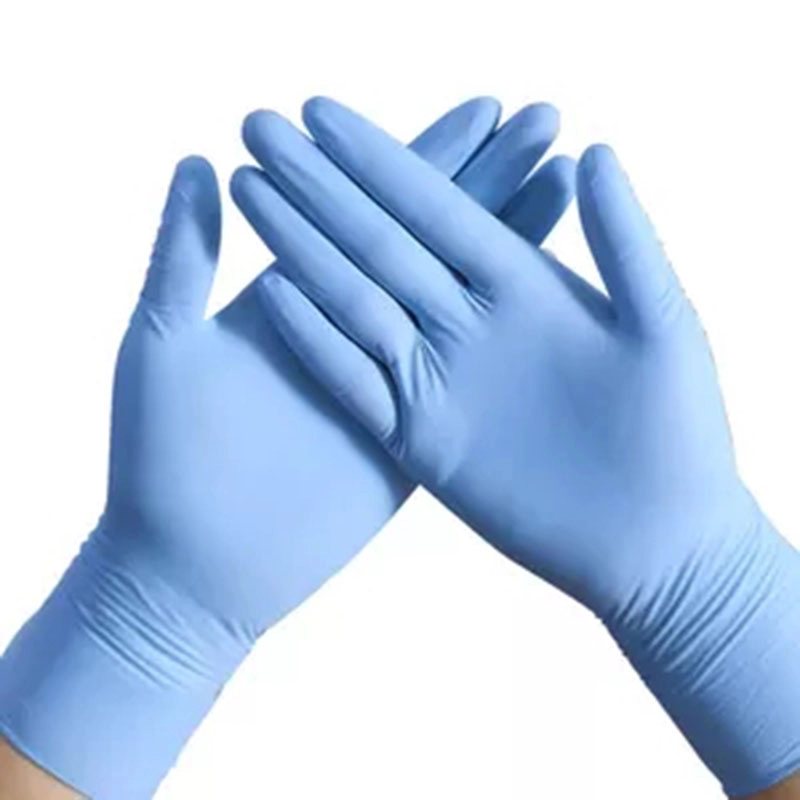 100 Piece/box Wholesale Manufacturers Onesposable Blue Nitrile Gloves Medical Powder Free