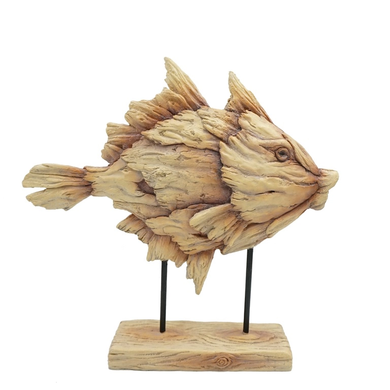 Γλυπτό ψαριού από ρητίνη σχεδίασης Driftwood για διακόσμηση σπιτιού