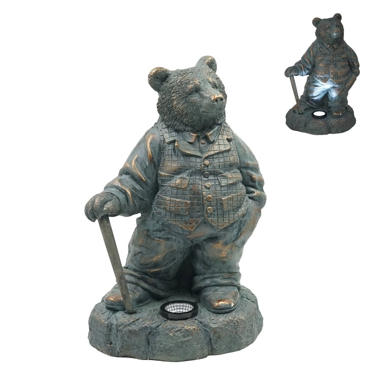 MGO Bronze Mr.Bear ειδώλιο με ηλιακό φως