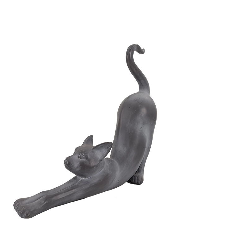 Μοντέρνο ρετσίνι ζωικό στολίδι που τεντώνεται άγαλμα γάτας