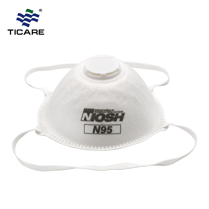 Ιατρική μάσκα προσώπου μίας χρήσης N95 με φίλτρο βακτηρίων 95%.