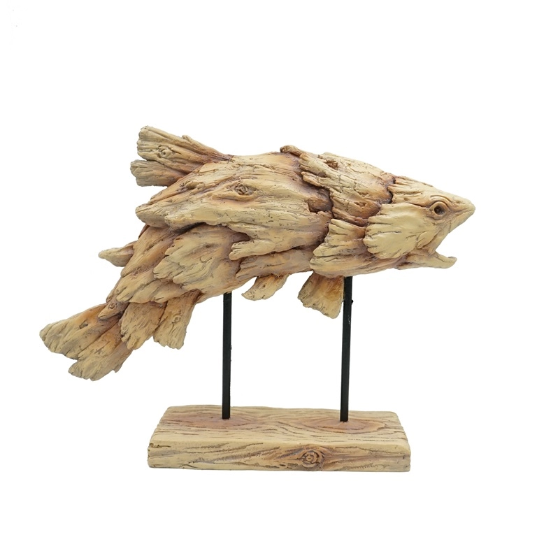 Γλυπτό με ρητίνη Driftwood Design Leaping Fish