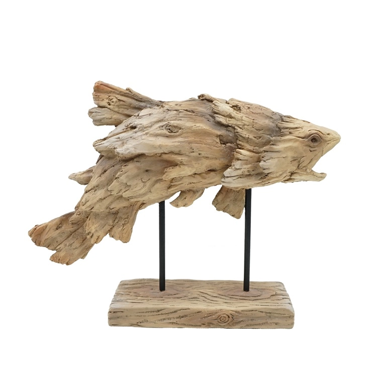 Γλυπτό με ρητίνη Driftwood Design Leaping Fish