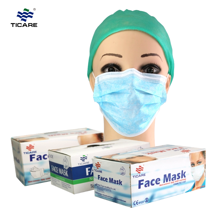 Συνήθης ιατρική μη υφασμένη μάσκα προσώπου μιας χρήσης, με προστασία από τη σκόνη