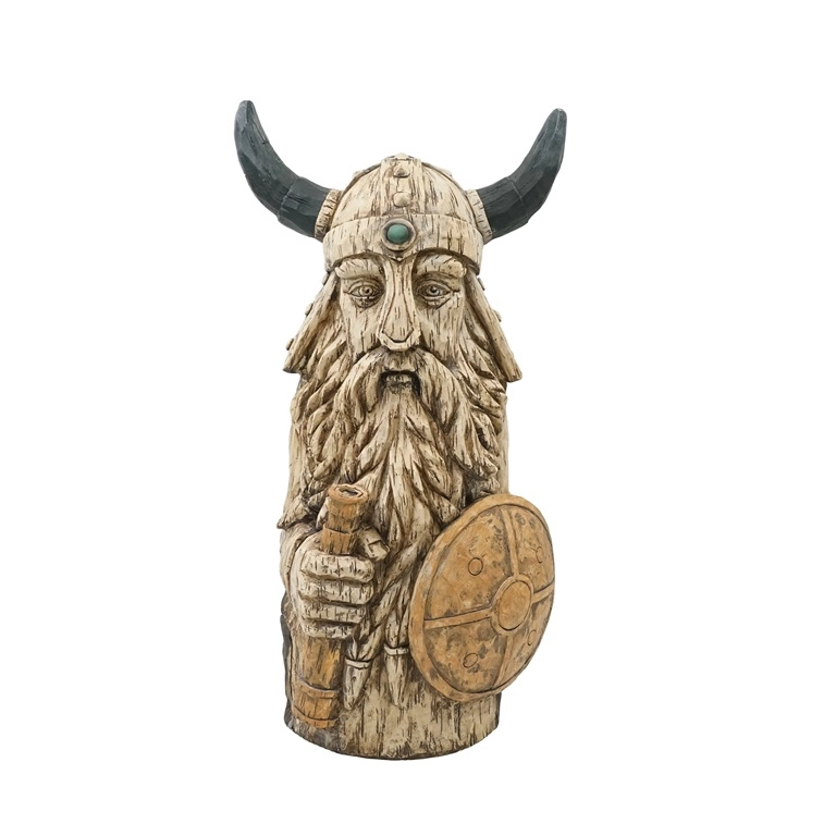 Ρητίνη Driftwood Viking Pirate με Άγαλμα Ασπίδας για Διακόσμηση