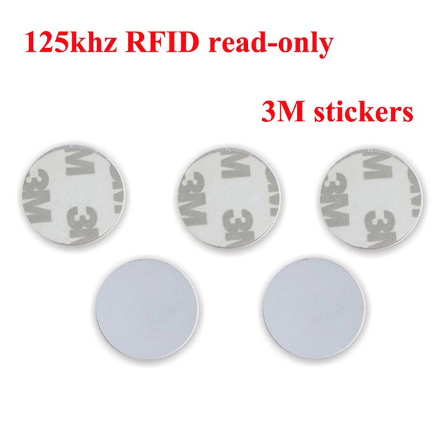 Ετικέτα PVC RFID 125khz TK4100 EM4305 Λευκό Στρογγυλό Κέρμα