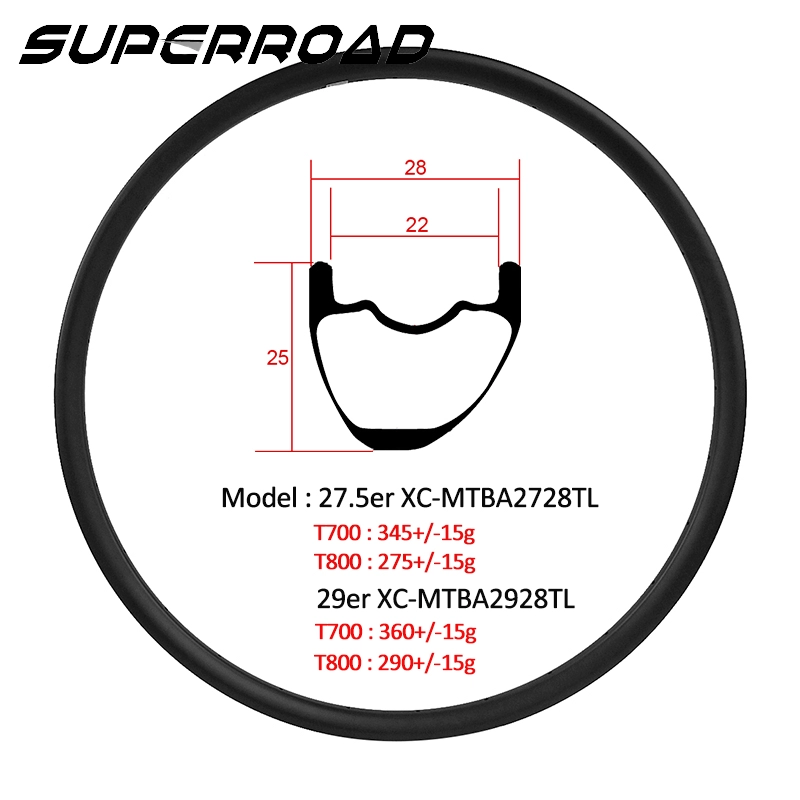 Superroad XC 29er 650B Asymmetric Carbon Rim Asymmetrical Mtb Rim