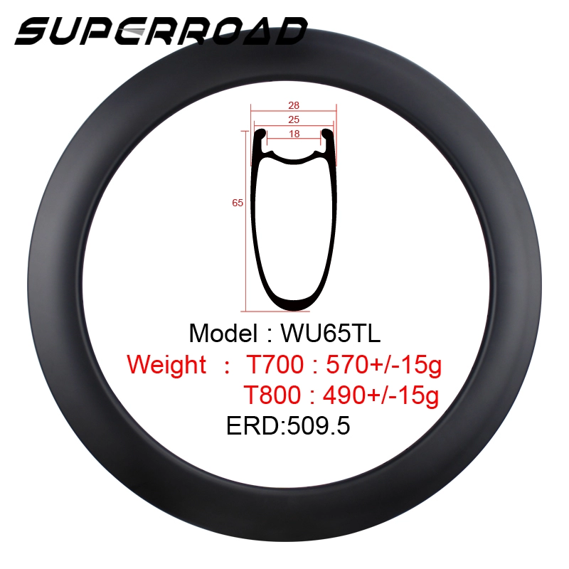 Ζάντες Δίσκου Δίσκου Carbon Wheelset 65mm σε σχήμα Superroad U