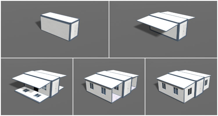 Προκατασκευασμένο μοντέρνο σπίτι τριών υπνοδωματίων με δυνατότητα επέκτασης κοντέινερ